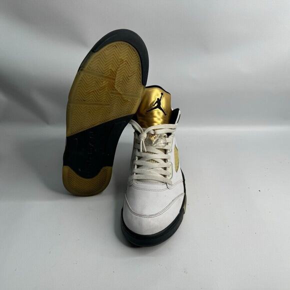 Men’s Air Jordan 5 Retro Olympic 2016 White Gold Sz 10 136027-133 - Picture 7 of 9